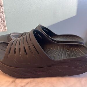 Black Slide Sandals with Cutout Design